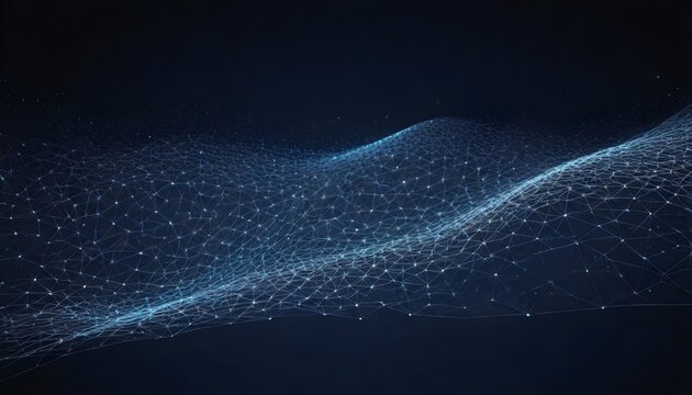 Technology background concept. A digitally created wave illuminated in darkness, showcasing its dynamic shape and movement