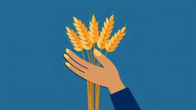 A hand holding a handful of locally grown wheat highlighting the importance of sourcing materials from nearby farms for bread production.