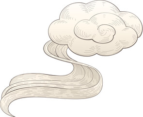 Beige Auspicious Cloud - obrazy, fototapety, plakaty