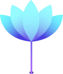 Flat Symbol of Blue Lotus