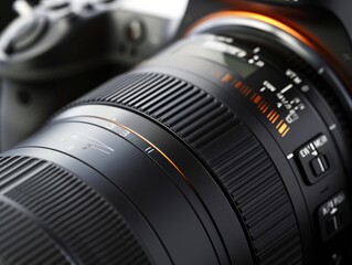 The synergy between zoom mechanism and lens elements in a DSLR shown in closeup