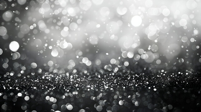 Abstract background drawing in black and white with lovely glittering bokeh.