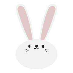 White rabbit vector cartoon illustration