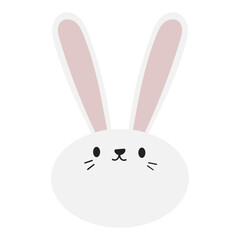 White rabbit vector cartoon illustration