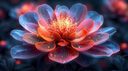 A vibrant, neon-infused digital art piece of a floral mandala, where each layer pulsates with the life and color of different seasonal blooms. - obrazy, fototapety, plakaty