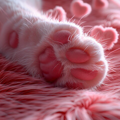 a pink paw with pink toes and toes.