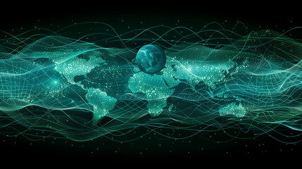 Blue Abstract Digital Dot Global Data Background