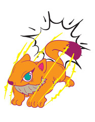 monster cat  illustration design for sukajan is mean japan traditional cloth or t-shirt with digital hand drawn Embroidery Men T-shirts Summer Casual Short Sleeve Hip Hop T Shirt Streetwear