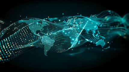 Blue Abstract Digital Dot Global Data Background