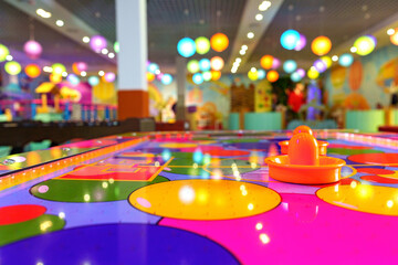 Colorful Indoor Playground Equipment Captured in Vibrant Family Entertainment Center During Daytime