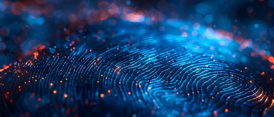 Futuristic Fingerprint Waves for Biometric Security. Concept Biometric Security, Fingerprint Technology, Futuristic Design, Wave Patterns, Secure Authentication - obrazy, fototapety, plakaty