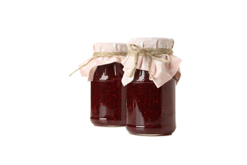 PNG, Fig jam in glass jars, isolated on white background