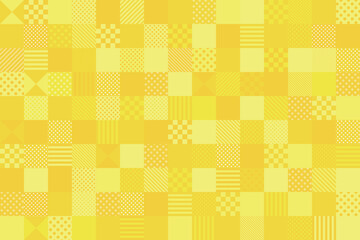 背景素材 黄色 オレンジ 四角形パターン ドットとストライプ背景 スクエア 格子模様 市松模様