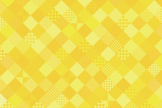 背景素材 黄色 オレンジ 四角形パターン ドットとストライプ背景 ななめ格子模様 バックグラウンド