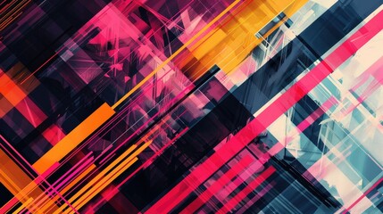 Design a trendy abstract geometric background with colorful lines, perfect for business or technology presentations