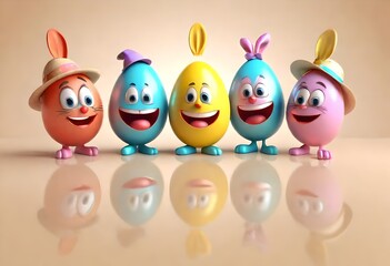 Obraz premium easter bunny with eggs