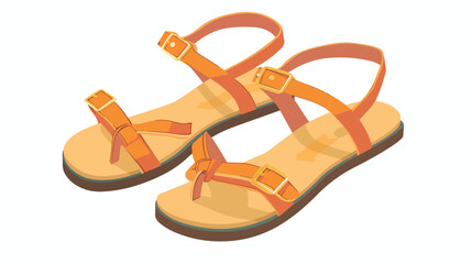 Beautiful sandals. Isolated object. flat vector isolated