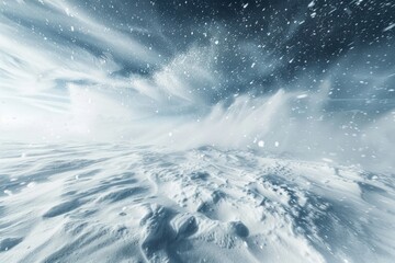 Snowflakes Whipped Up in a Winter Weather Squall - obrazy, fototapety, plakaty