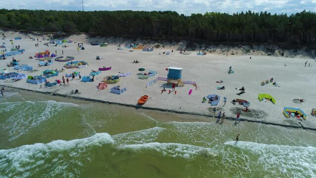 Beach Baltic Sea Rowy Aerial View Poland