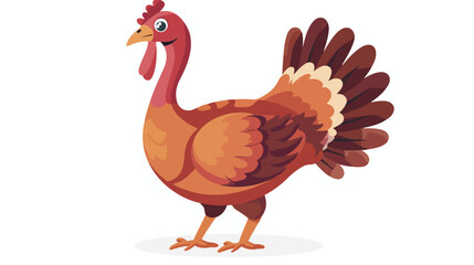 Cartoon icon of a turkey. Thanksgiving season - Vector