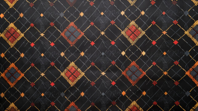 Argyle pattern Wallpaper - Patchwork Embroidery Pattern