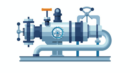 Centrifugal pump and steel pipe vector icon.
