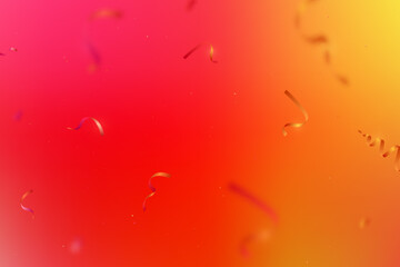 Red, yellow, orange and pink Neon gradient glow on festive background with colorful serpentine. - 780316142