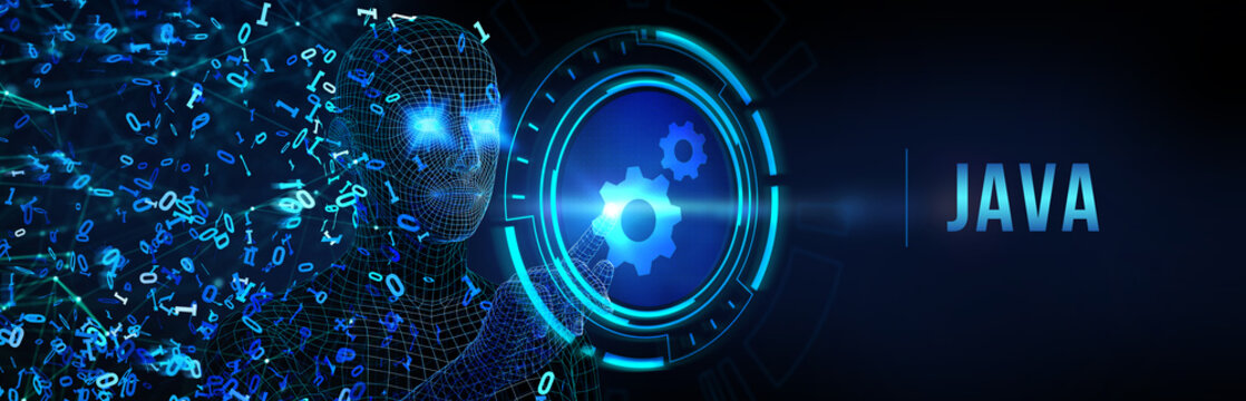 Software, web development, programming concept. Programming languages java and program. Software development. 3d illustration