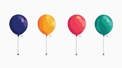 Colorful balloons on a white background. flat vector 