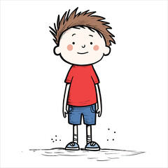 Illustration of the cute Boy on a white background