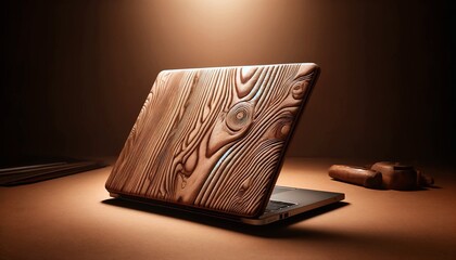 Modern Wooden Textured Laptop Cover