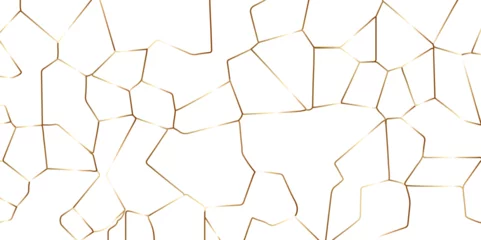 Fotobehang Golden gradient strokes on white background crystalized vector broken glass texture © mr Vector