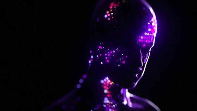 3D animation of a character with glowing glowing balls