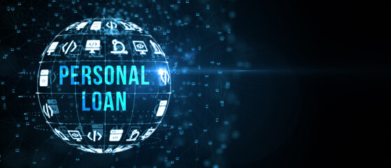 Business, Technology, Internet and network concept. Loan personal finance. 3d illustration