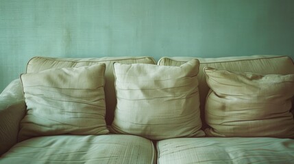 Cozy vintage sofa with cushions