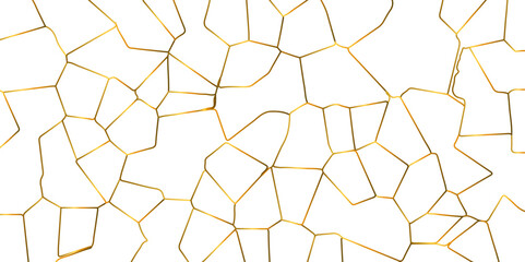 Golden gradient strokes on white background crystalized vector broken glass texture - obrazy, fototapety, plakaty