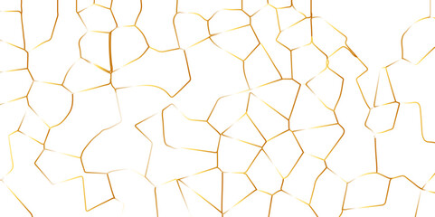 Golden broken glass effect gradient strokes wall crack texture vector