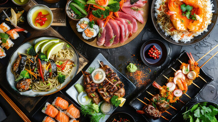 Foodies delight in culinary exploration, seeking out hidden gems and local favorites to indulge their taste buds and satisfy their cravings - obrazy, fototapety, plakaty