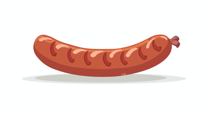 Cartoon sausage flat vector isolated on white background