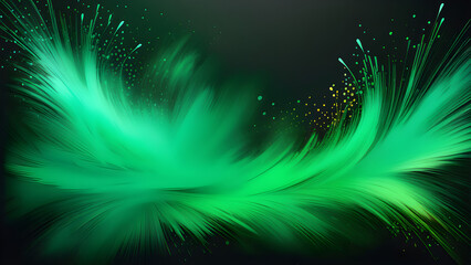 Dynamic Green Paint Explosion on Black Background(Generative AI)