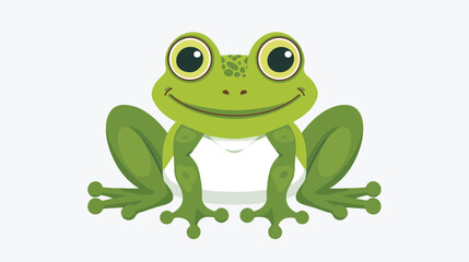 Cartoon smile frog flat vector isolated on white background