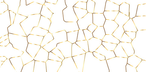 Golden broken glass effect gradient strokes wall crack texture vector - obrazy, fototapety, plakaty