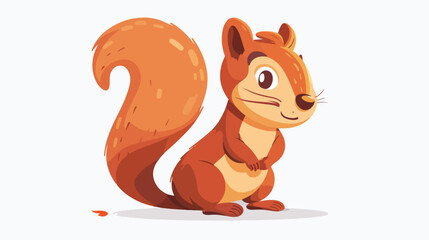 Cartoon squirrel posing flat vector isolated on white