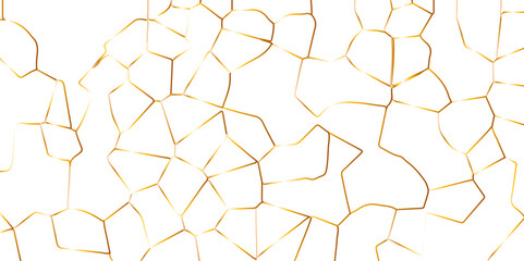 Golden broken glass effect gradient strokes wall crack texture vector - obrazy, fototapety, plakaty