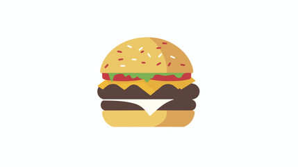 Burger flat icon. Hamburger vector illustration flat vector