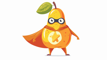 Cute superhero pear character illustration. Cartoon dr