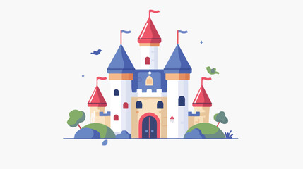 castle children toy concept abstract flat vector 