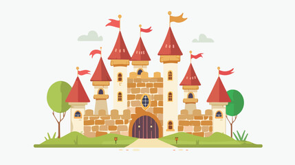 Obraz na płótnie Canvas castle children toy concept abstract flat vector 