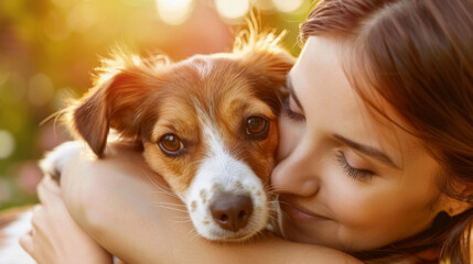 Pet lovers cherish the companionship and unconditional love of their furry friends - obrazy, fototapety, plakaty
