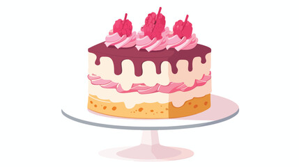 Cake vector icon flat vector isolated on white background